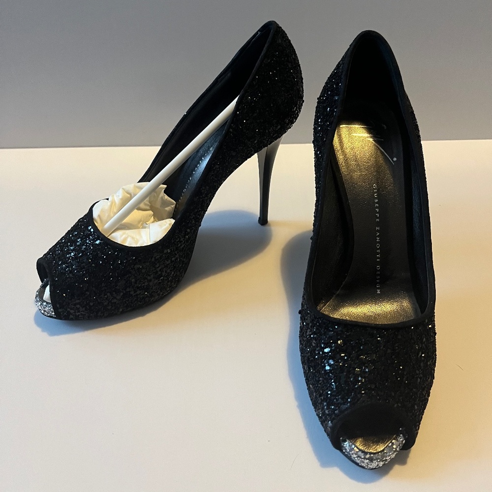 Giuseppe Zanotti Plato heel glitter nero